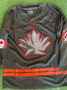 Canada Black Bauer Black Olympics Hockey Jersey - New with Tags